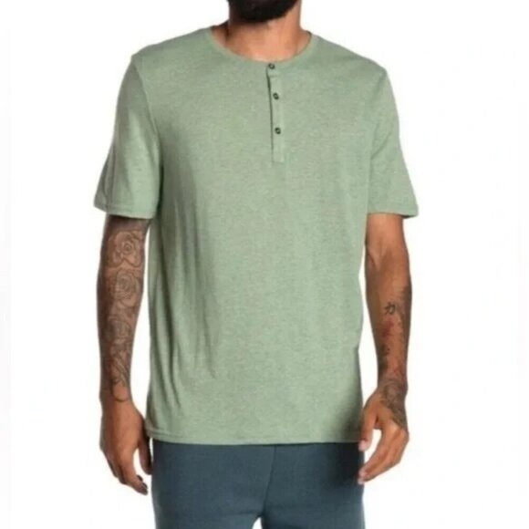 Threads 4 Thought Men's Short Sleeve Henley Green Size XS NWT - Picture 1 of 7